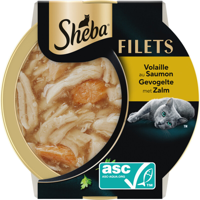 Sheba Filets gevogelte met zalm Nat kattenvoer 60 g - natvoer katten
