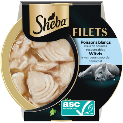 Sheba Filets witvis Nat kattenvoer 60 g - natvoer katten