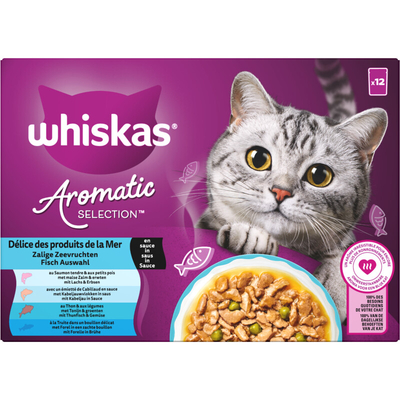 Whiskas Aromatic zalige zeevruchten in saus Nat kattenvoer 1,02 kg - natvoer katten