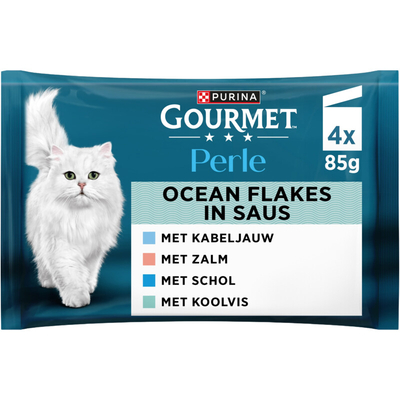 Gourmet Perle ocean flakes in saus Nat kattenvoer 340 g - natvoer katten