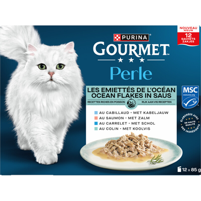 Gourmet Perle ocean flakes in saus Nat kattenvoer 1,02 kg - natvoer katten