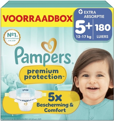 Pampers Premium Protection  luiers maat 5 plus - 180 stuks