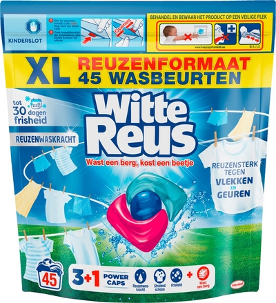Witte Reus  wascapsules witte was - 45 wasbeurten