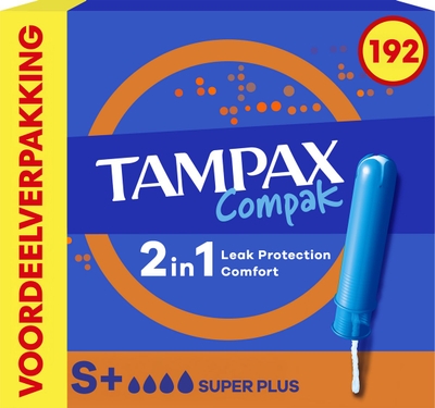 Tampax Compak Super Plus Tampons - Met Inbrenghuls - 8 x 24 Stuks