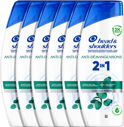 Head & Shoulders Jeukende Hoofdhuid 2-in-1 Anti-Roos Shampoo en Conditioner - 6 x 250 ml