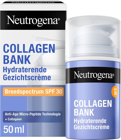 Neutrogena Collagen Bank Hydraterende Gezichtscrème met SPF 30, Micropeptidetechnologie en Collageen, Tegen Verlies van Stevigheid, 50 ml