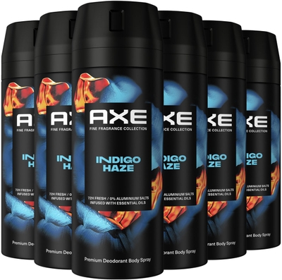 AXE Fine Fragrance Collection Premium Deodorant Bodyspray - Indigo Haze - spray met 2x meer geurbestrijdende Zinc-Zap technologie* - 6 x 150 ml