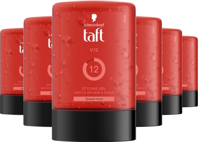 Taft Styling Gel V12 - Haarstyling - Haargel - Sterke Fixatie - Korte Haartypes  - 6x 300 ml