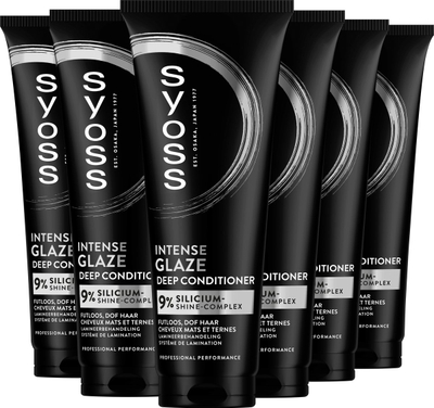 Syoss Glaze - Conditioner - Herstelt Futloos en Dof Haar - Glans en Zijdezacht Resultaat - Zacht en Makkelijk Doorkambaar - Vermindert Pluis tot 24u  - 6x250 ml