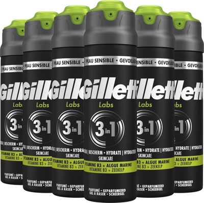 Gillette Labs Snel Schuimende Scheergel - Voor Mannen - 6 x 198ml