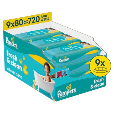 Pampers Fresh Clean billendoekjes - 720 stuks