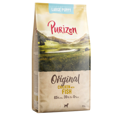 Purizon Large Puppy Kip & Vis - graanvrij - 12 kg Nieuw Receptuur - hondenbrokken