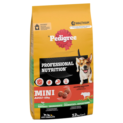 Pedigree Professional Nutrition Mini Adult met rund & groenten - Dubbelpak: 2 x 12 kg - hondenbrokken