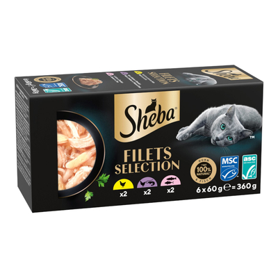 6x 60g Sheba Filets Mixpack II (3 soorten) natvoer voor katten - natvoer katten