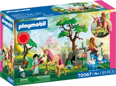 PLAYMOBIL Fantasie & Magie Feeënuitje | 2 Feeën, Eenhoornfamilie & Joyling met Edelsteengrot | Stimuleert Creativiteit | Kinderspeelgoed voor kinderen vanaf 4 jaar | 72067