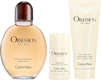 Calvin Klein Obsession Geschenkset 125ml EDT + 75ml Aftershave Balsem + 75g Deodorant Stick
