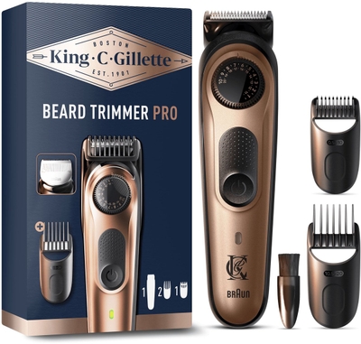 King C. Gillette Draadloze Baardtrimmer PRO Voor Mannen Met Kammen - Reinigingsborsteltje En Oplader