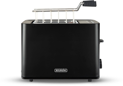 Bourgini Tosti Toaster met Bagelfunctie - Broodrooster met Tostiklemmen - Zwart - Matte Finish - Extra brede sleuf geschikt voor 2 tosti's