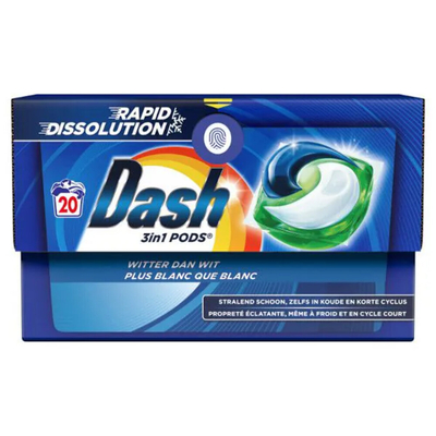 Dash  wascapsules witte was - 80 wasbeurten