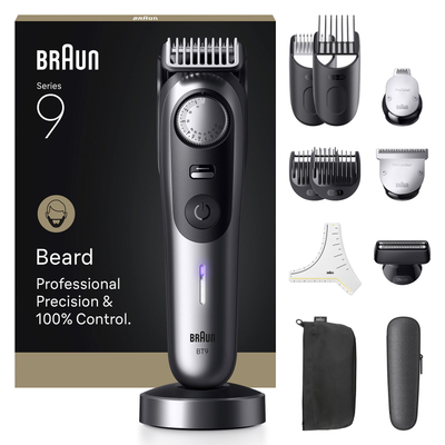 Braun BeardTrimmer 9 BT9560 beard trimmer Battery 52 2 cm Wet&Dry Black, Silver