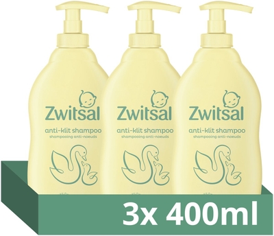 Zwitsal Anti-Klit Shampoo - Baby - prikt niet in de oogjes en helpt het babyhuidje te beschermen - 3 x 400 ml