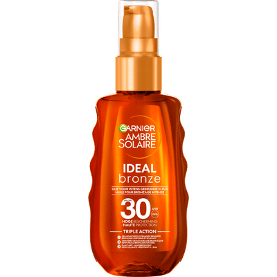 Garnier Ambre Solaire Ideal Bronze Zonneolie SPF 30 - Optimale bruining & Stralende Huid - 150ml