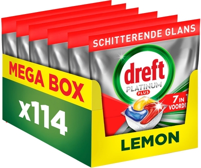 Dreft Platinum Plus Plus & Citroen vaatwastabletten  - 114 wasbeurten