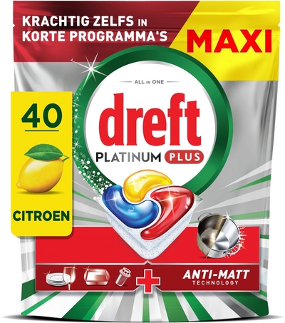 Dreft Platinum Plus Plus & Citroen vaatwastabletten  - 40 wasbeurten