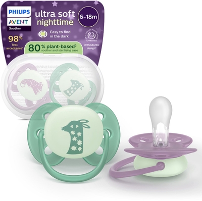 Philips Avent Ultra Soft Nighttime - 6 tot 18 maanden - Glow-in-the-dark fopspeen - SCF094/04