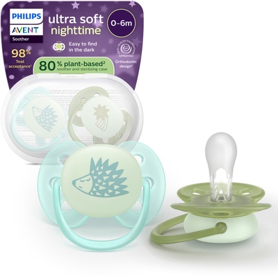 Philips Avent Ultra Soft Nighttime - 0 tot 6 maanden - Glow-in-the-dark fopspeen - SCF094/01