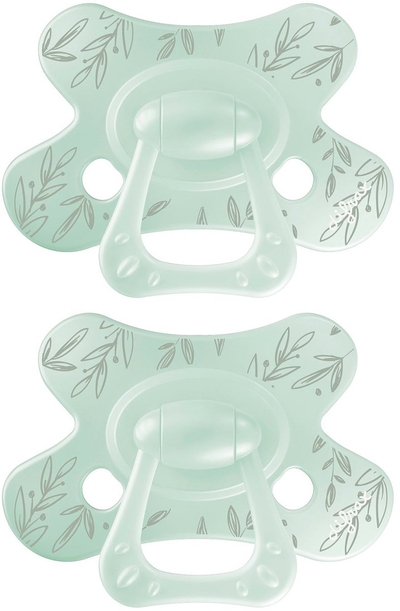 Difrax Natural Fopspeen - 18+ Maanden - Blaadjes - Lichtgroen - 2 Stuks