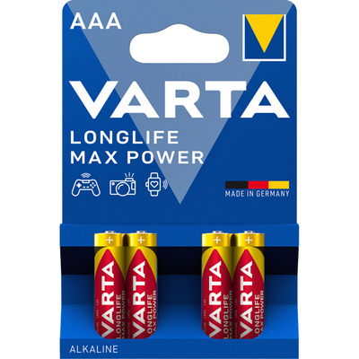Varta Longlife max power AAA alkaline batterij Batterijen 4 stuks