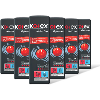Kotex Maandverband maxi nacht 6-pack Maandverband 6 stuks