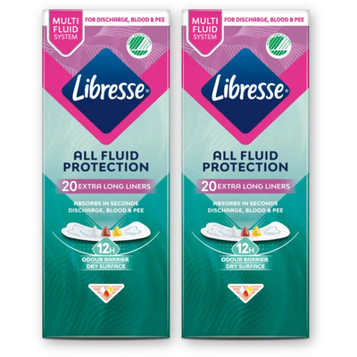 Libresse All fluid protection extra long 2-pack Inlegkruisjes 2 stuks