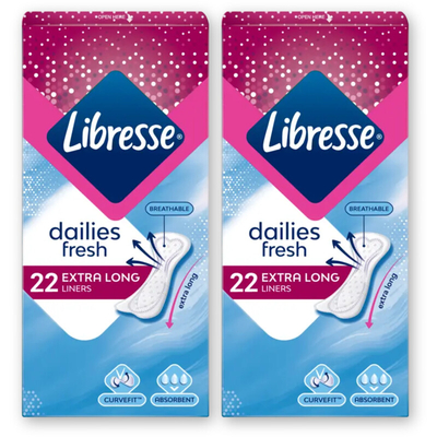 Libresse Dailies fresh extra lng inlegkruisje 2pk Inlegkruisjes 2 stuks