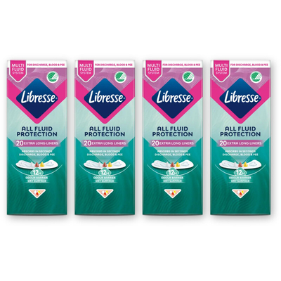 Libresse All fluid protection extra long 4-pack Inlegkruisjes 4 stuks