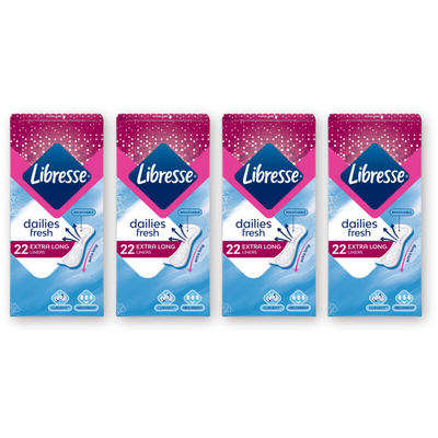 Libresse Dailies fresh extra lng inlegkruisje 4pk Inlegkruisjes 4 stuks