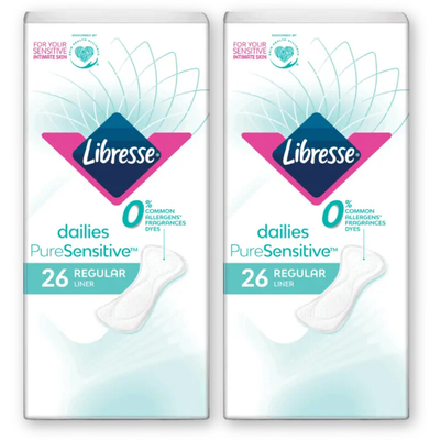 Libresse Pure sensitive regular inlegkruisjes 2pk Inlegkruisjes 2 stuks
