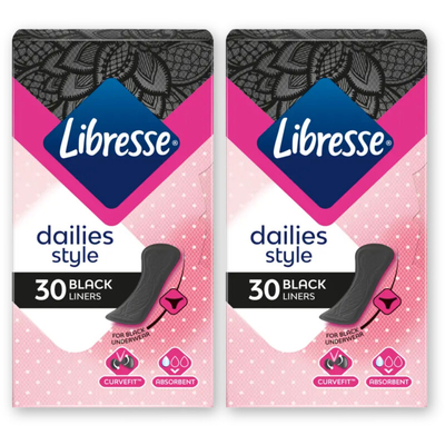 Libresse Dailies black inlegkruisjes 2-pack Inlegkruisjes 2 stuks