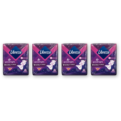 Libresse Goodnight ultra x-large maandverband 4pk Maandverband 4 stuks