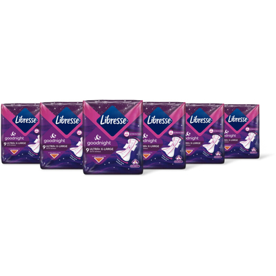 Libresse Goodnight ultra x-large maandverband 6pk Maandverband 6 stuks
