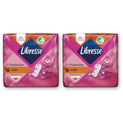 Libresse Ultra regular maandverband 2-pack Maandverband 2 stuks