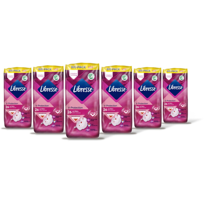 Libresse Ultra+ wings maandverband big pack 6pack Maandverband 6 stuks