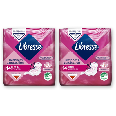 Libresse Ultra+ wings maandverband 2-pack Maandverband 2 stuks