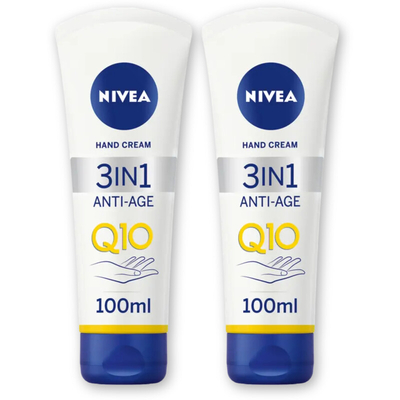 NIVEA 3in1 antiage q10 handcreme antirimpl 2pk Handcreme 2 stuks