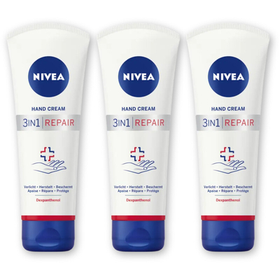 NIVEA 3in1 repair handcreme 24u hydratatie 3pk Handcreme 3 stuks