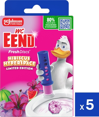 WC Eend Fresh Discs Hibiscus Hyperspace - 5 Starter Kits - 5 x 6 Discs - Toilet