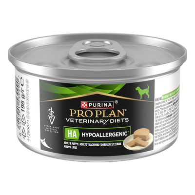 Purina Pro Plan Veterinary Diets Canine Mousse Hypoallergenic - Dubbelpak: 48 x 195 g - natvoer honden