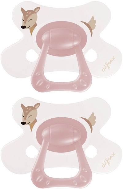 Difrax Natural Fopspeen - 18+ Maanden - Hert - Roze - 2 Stuks