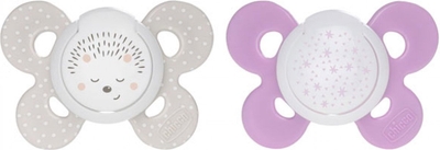 Fopspeen Physio Comfort Lumi Meisje Siliconen 12m 2 eenheden|Soother Physio Comfort Lumi Girl Silicone 12m 2 units|Sucette Physio Comfort Lumi Girl Silicone 12m 2 unités
